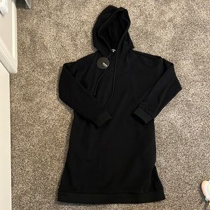 Sweatshirt dress with shoulder cutouts